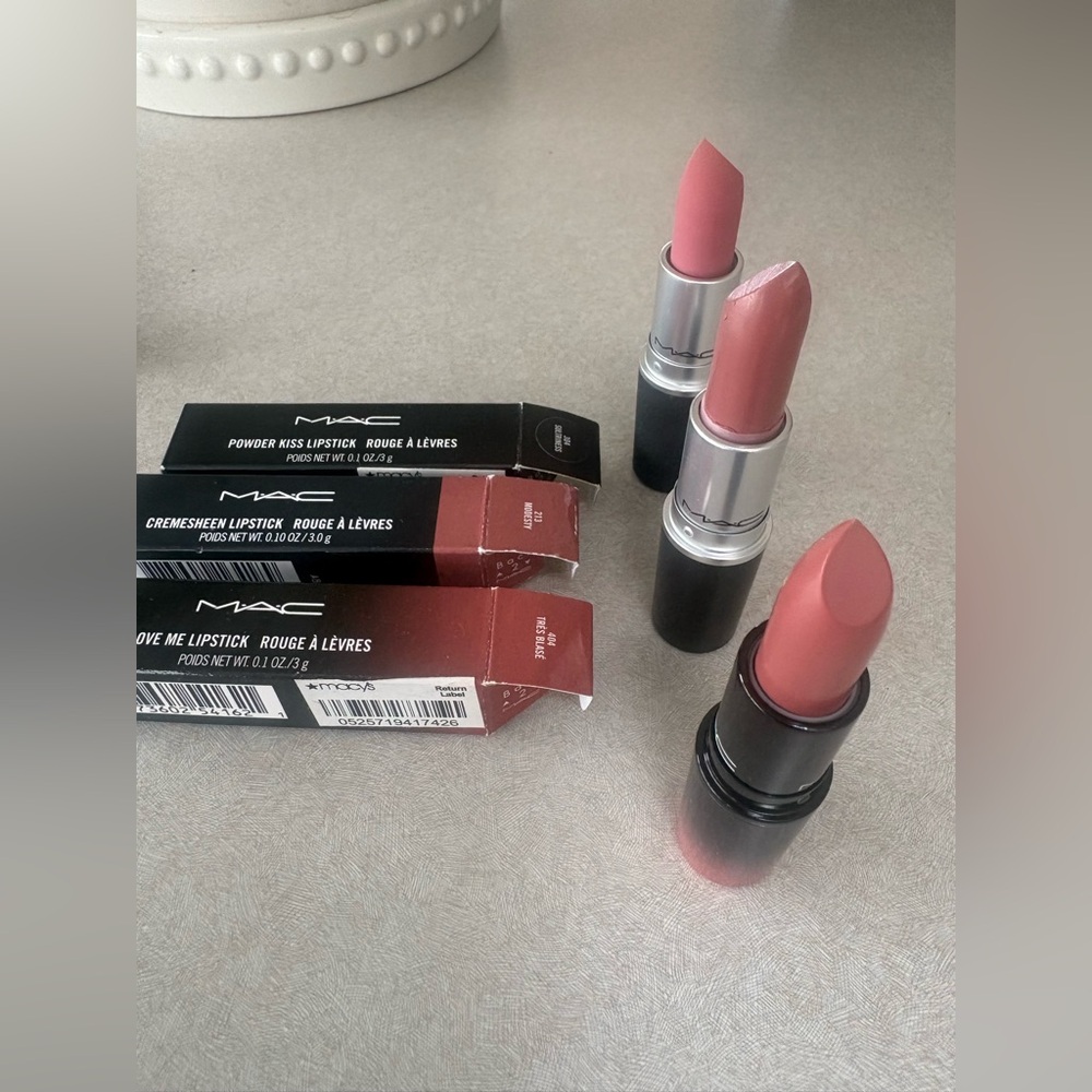 MAC Cosmetics Lipstick TRIO - Soft Pink and Deep Rose